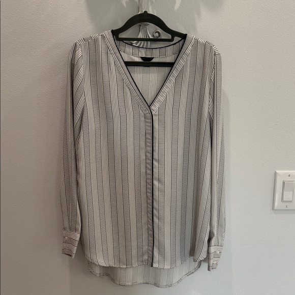 Ann Taylor Black and White Striped Blouse - Picture 1 of 6
